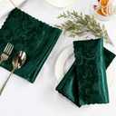 60 Pack Green Satin Cloth Napkins, 17x17 Inch Jacquard Napkins Damask Cloth Napkins Luxurious Satin Napkins for Wedding Banquet Party Restaurant Dinner Decoration