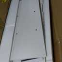 WINAZ 43" White Student Desk with Hutch and Built-in Power Outlet, 42.5"