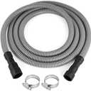 JUWO 10 FT Dishwasher Drain Hose, Corrugated and Flexible Dishwasher Hose Drain Replacement Dishwasher End