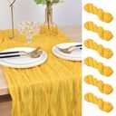 Joanlody Yellow Cheesecloth Table Runner Fall Thanksgiving 10Ft Rustic Gauze Boho Cheese Cloth Table Runner for Wedding Bridal Baby Shower Decoration 6 Pack