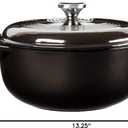 Lodge Essential Enamel Cast Iron Dutch Oven - Perfect for Bread Baking, Braising, Marinating & Slow Cooking - Features Moisture-Sealing Lid & Dual Handles - Kitchen Essentials - 6 Quarts - Midnight Chrome