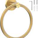 SetSail Towel Holder Screw-in Gold Towel Ring for Bathroom Wall Stainless Steel Hand Towel Holder for Bathroom, Kitchen Drill Hole (1 pack)