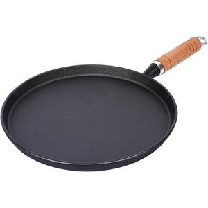 10 inch Cast Iron Crepe Pan, Cast Iron Tawa Dosa Tortilla Pan, Flat Skillet for Roti Dosa Comale