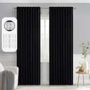 MIULEE Black Back Tab Blackout Curtains 72 Inches Long 2 Panels Set for Living Room Bedroom Privacy, Halloween Rod Pocket/Pinch Pleat Thermal Insulated Room Darkening Pleated Light Blocking Drapes