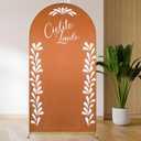 Mexican Talavera Arch Stand Covers Wedding Cielito Lindo Backdrop Round Top Arch Cover Fabric for Mexico Party Baby Shower Stand Decoration 4 x 7ft (Brown)