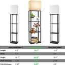 RUNTOP Plus Floor Lamp with Shelves, Shelf Lamp with 15W LED Bulb, 3 Colors, Memory Function, Wide Display Shelf for Collectibles Storge, Floor Lamps for Living Room, Standing Lamp for Bedroom