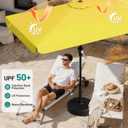 AreShark 6.5 x 10 FT Rectangular Valance Patio Umbrella, Outdoor Umbrella with Tilt and Crank, Market Table Umbrellas W/ 6 Ribs UV Protection for Garden, Deck, Backyard and Pool, Yellow