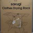 Clothes Drying Rack, Foldable 2-Level Laundry Drying Rack with Height-Adjustable Wings, for Clothing & Bedding, Free-Standing Space-Saving Rack, Indoor & Outdoor, 55.5" L  22.8" W, Gray