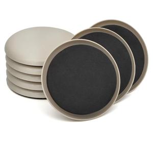 Sliders for Carpet 3-1/2", 8 PCS Furniture Movers, Heavy Duty Moving Pads, Chair Leg Floor Protectors, Reusable - Move Easily - Beige