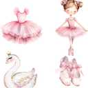 Honoson 4 Pcs Large 24" x 32" Ballerina Dancer Cardboard Cutouts, Pink Ballerina Party Yard Signs Decoration for Baby Shower Wedding Birthday Dance Party Supplies Ballet Themed Decor, 21.65 x 29.53 inches