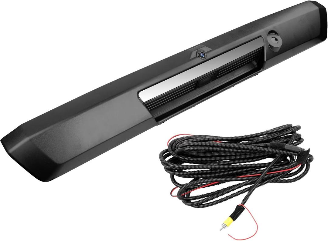 Tailgate Handle Liftgate Latch Handle with Rear View Backup Camera, Compatible with 2017-2020 Ford F-550 450 350 250 600 E-350 450, Replaces# HC3Z-9943400-NA