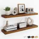 Dreamland 30Inch Floating Shelves for Wall, Rustic Wooden Floating Shelves for Bathroom|Bedroom|Kitchen, 2 Pack Deep Wall Mounted Book Shelf, Wood Storage Display Shelf for Home Decor, Brown