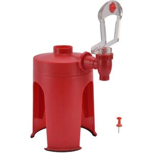 Soda Dispenser, Carbonated Beverage Machine Automatic Water Cooler Dispensers Upside down Mini Water Bottle Dispenser Coke Drinking Fizz Dispense Red for Home Travelling Camping