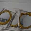 3 Styles Vintage Gold Mirror Set Decorative Oval Wall Mirror Small Antique Aesthetic Hanging Mirror Retro Wall Mirror for Bedroom Living Room Dresser Decor