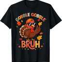 Bruh Funny Thanksgiving Turkey Gobble Shirt Boys Girls Kids T-Shirt, Size S