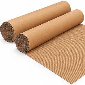 Maitys 2 Roll Corrugated Cardboard 35x 250'' Brown B Flute Corrugated Sheet