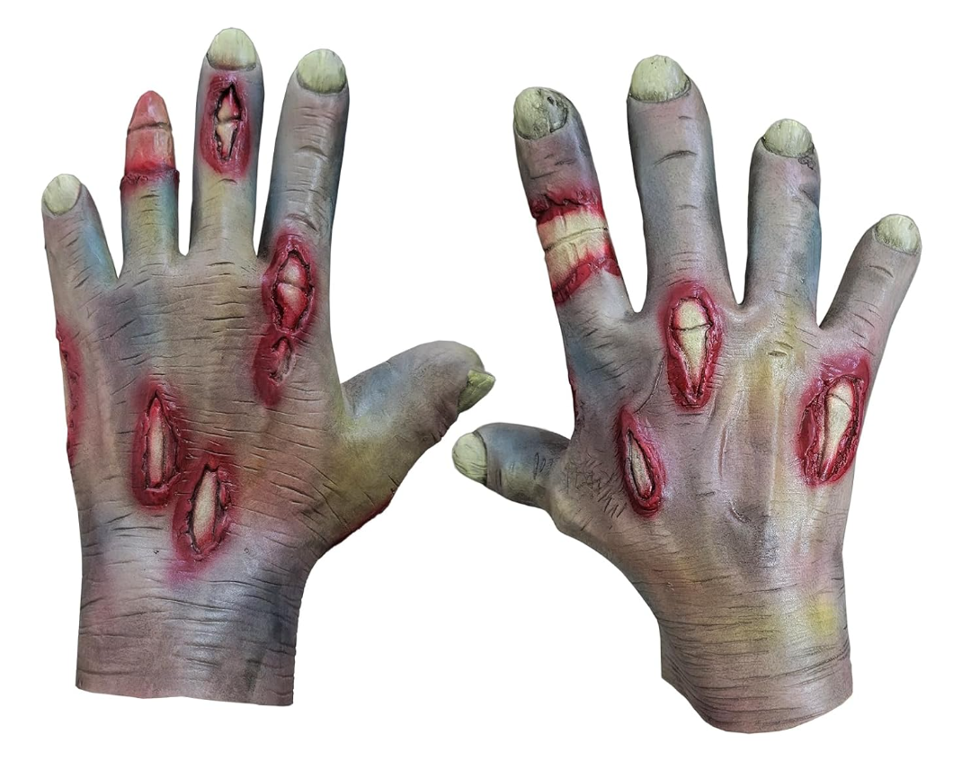 Pair of Adult Zombie Ghoulish Productions Flesh Zombie Latex Zombie for Halloween, Party and Cosplay