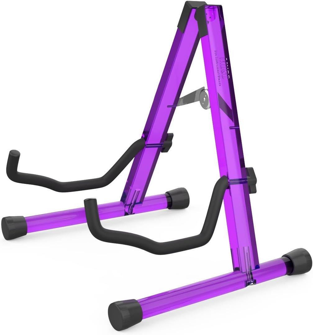 MUSO Guitar Stand, Acoustic Guitar Stand, Acrylic Classical Electric Guitar Stand, Foldable Bass Guitar Stand, Guitar Accessories (Purple)
