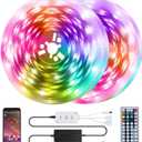 QZYL 50 Feet Led Strip Lights Home,Led Lights for Bedroom,Music Sync Color Changing Flexible Timing Rope Lights,44 Key Remote App Control RGB Tape Light DIY Colors Luces for Bedroom Party Decoration (50ft (2 Rolls))