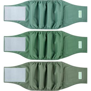 Wegreeco Washable Male Dog Belly Band (Stylish Pattern)- Pack of 3 - Male Dog Belly Wrap, Dog Diapers Male (Green Series, X-Large)