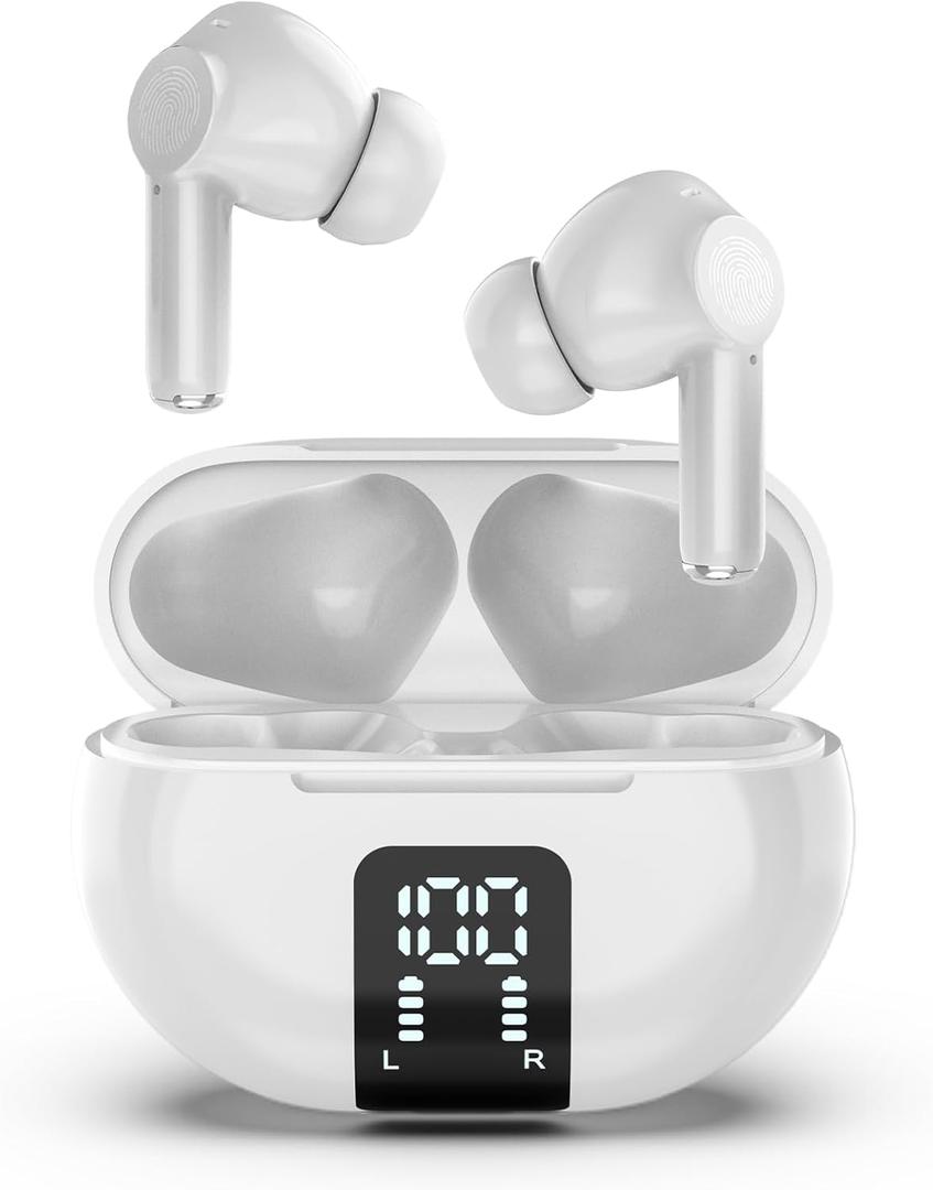 AI Language Translation Earbuds Translator in Real Time 0.5S,Two-Way Bluetooth Translator Device with APP for 144+ Languages Translation Packs, Spanish English Translation Headphone,M10 White