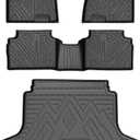 Mixsuper Liner Cargo Liner Floor Mats for Hyundai Sonata 2020-2026 (Only Fit FWD & Gas) / Kia K5 2021-2026 (Only Fit FWD), All Weather Trunk Mat and 2 Row Floor Liners Set Black