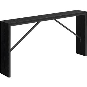 MAHANCRIS Console Table, 62.2" Long Sofa Table Behind Couch, Narrow Entryway Table, Farmhouse Dining Table with Angled Metal Frame, Industrial Console Table for Entryway, Black CTHB15801, 62.2"L x 9.1"W x 31.5"H