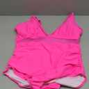 SUUKSESS Women Slimming Tummy Control One Piece Swimsuits Sexy Mesh High Waisted Monokini Bathing Suits (Hot Pink, XL)