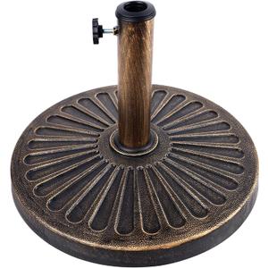 Blissun 26.5 lbs Outdoor Living Heavy Duty Round Antiqued Patio Umbrella Base, Bronze
