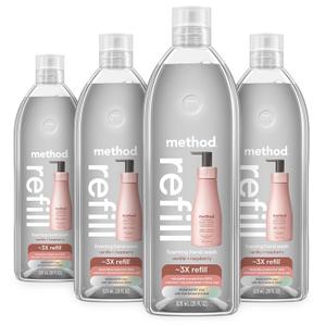 Method Premium Foaming Hand Wash Refill, Vanilla + Raspberry, Recyclable Bottles, Biodegradable Formula, 28 fl oz (Pack of 4) (Packaging May Vary)