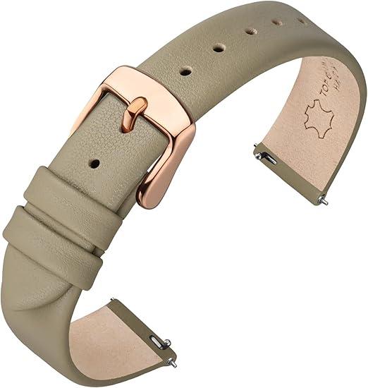 ANNEFIT Watch Bands for Men Women, Top Grain Leather Watch Strap with Quick Release, Band Width 20mm