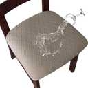 Genina Waterproof Seat Covers for Dining Room Chairs Covers Dining Chair Cover Kitchen Chair Covers (Taupe, 2 Pcs)