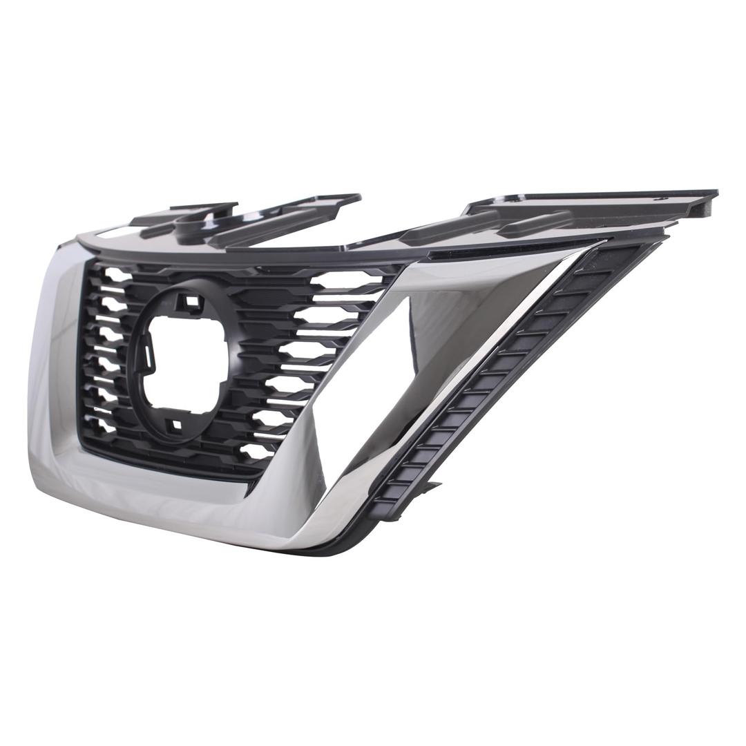TYG Front Grille Fit for 2018-2020 Nissan Rogue SL/SV Model with Chrome Frame, OE Style Replacement Non-Active Exterior Grille, Replaces 62310-9TG0B NI1200291