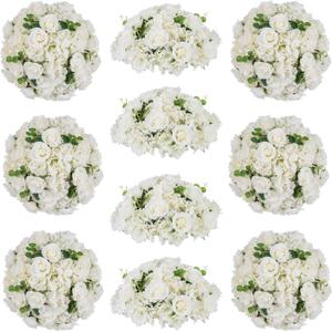 White Flowers Balls for Centerpieces: 15.7in Diam, Set of 10
More Stable With Base Design, Large Rose Flowers Arrangement for Weddings, Reception Decor for Couples, Newlyweds