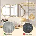 Suidia Irregular Wall Mirror, 36"x24" Bathroom Mirror Asymmetrical Mirrors Artistic Mirrors Decorative for Living Room Bedroom Bathroom Hallway Entryway, Gold, Cloud Style