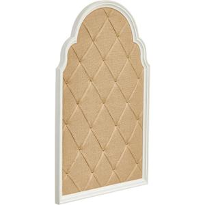 SOFE Arched Bulletin Board 36 X 24 Inches - White Framed Linen Large Bulletin Board - Pin Board Memo Board for Wall Decorative - Picture Message Display Notice Board for Office Home Bedroom