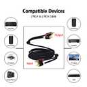 RCA Audio Stereo Cable 10 ft 2RCA Male to Male Audio RCA Cables Dual Shielded Gold-Plated 2 RCA Stereo Cable for car Audio Video Cord, Hi-Fi Systems or Home Theater, HDTV(1, Black,10FT)