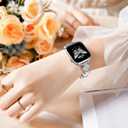 KOREDA Slim Bands Compatible with Apple Watch 42mm 44mm 45mm 46mm 49mm Series 11 10 9 8 7 SE Ultra Women, Thin Metal Dressy Jewelry Lucky Clover Bracelet for iWatch Series 6/5/4/3/2/1