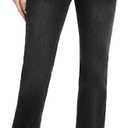 Tall Women's  Inseam Curvy Bootcut Jeans Mid-Rise Stretchy Denim Pants Classic Bell Bottom Trouser (8, Black)