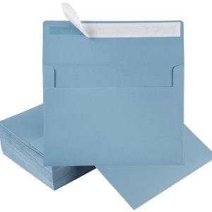 Wishop 100 Pack Dusty-Blue A7 Envelopes Self-Adhesive 5x7 Envelopes for Invitations, 5x7 Greeting Cards (Dusty-Blue, 5.24 x 7.21 Inches)