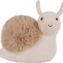 Apricot Lamb Lazy Snail Doll Plush Stuffed Animals for Kids, Soft Cute Plushies Toys for Baby Girl and Boy, Fluffy Lazy Snail Brown