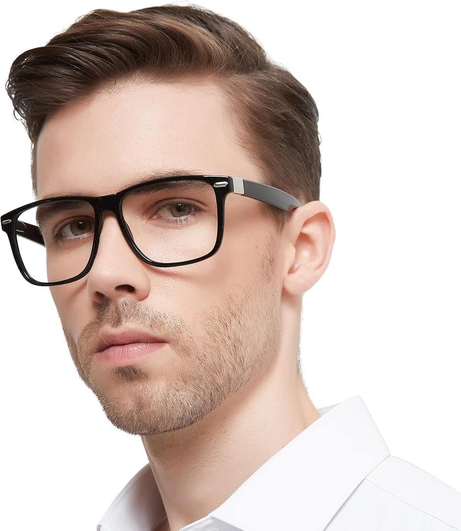 OCCI CHIARI Wide Frame Reading Glasses Men 1.5+ Stylish Black Readers 1.5 