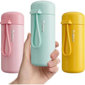 Mini Water Bottles 5oz Pack of 4, Small Insulated Water Bottles for Hot & Cold Drinks, Water Bottle Purse with Carry Handle - 100% Leakproof, Winter Essential for Hot Drinks