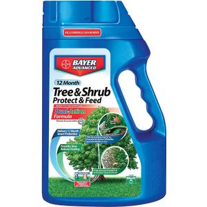BioAdvanced 12 Month Tree and Shrub Protect and Feed, Granules, 4 lb, Insect Killer, Tree Fertilizer & Plant Food