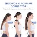 Posture Corrector for Women & Men - Adjustable Upper Back Brace Straightener Suitable for Lumbar, Shoulder, Neck, Scoliosis, Providing Comfortable Elastic Support and Pain Relief, One Size