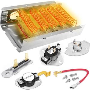 UpgradedWED4815EW1 Heating Element for Kenmore 70 80 500 Series Model 110 Elite Dryer 11060222510 11060222511 11060602990 11061202011 11064742400 11064832400 11065102310 11068632700 11096560200