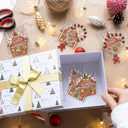 24 Set Gingerbread Man Bead Bracelet Crafts Gifts Kit with Gingerbread House Cards and Bags Religious Christmas Party Favors Jesus Wristband Crafts for Christmas Stocking Stuffers Church Gifts