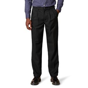Amazon Essentials Men's Classic-Fit Expandable-Waist Pleated Dress Pant, Black, 54W x 30L