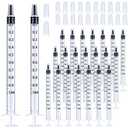 100 Pack 1ml Syringe with Cap for Liquid, 1cc Plastic Small Syringes with Cover, Non-Sterile, No Needle
