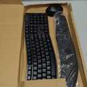 Amazon Basics Ergonomic Wireless Keyboard and Mouse Combo with Wrist Rest, Plug and Play, 2.4 GHz USB, Easy to Use, Black